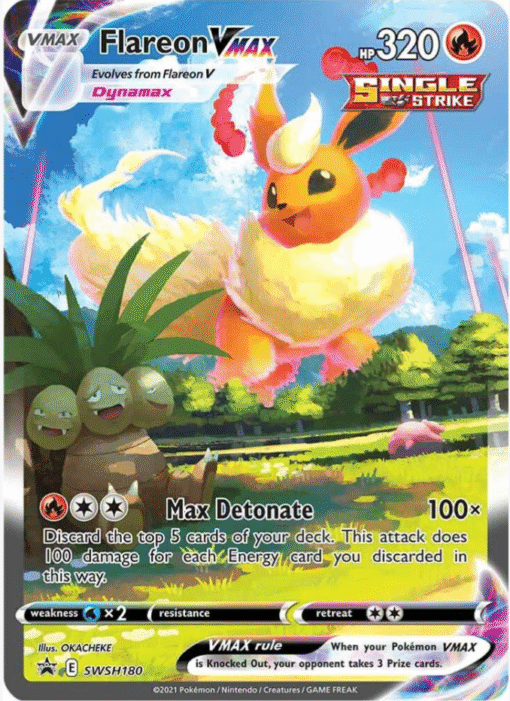 2021 Pokemon Sword & Shield Flareon VMAX SWSH180 Promo Cards Holo NM